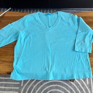 Fresh Produce Turquoise Top with 3/4 Length Sleeves